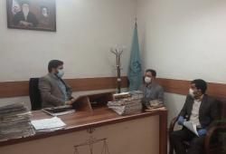 دیدار معاون فنی اموال و مدیر بیمه های اتومبیل با رئیس مجتمع رسیدگی به تصادفات وسایل نقلیه در دادگستری اراک