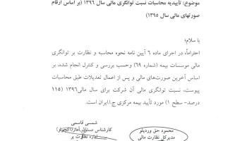 توانگری مالی بیمه آرمان سطح (۱) اعلام شد